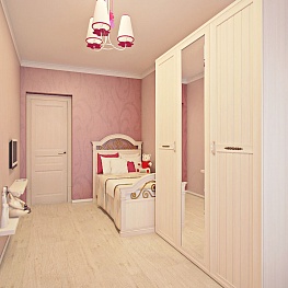 3D дизайн интерьера взрослой и детской спальни в квартире