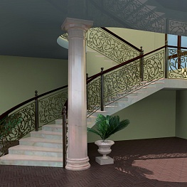 3D проект декора лестницы в поселке Петрово-Дальнее