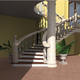 3D проект декора лестницы в поселке Петрово-Дальнее